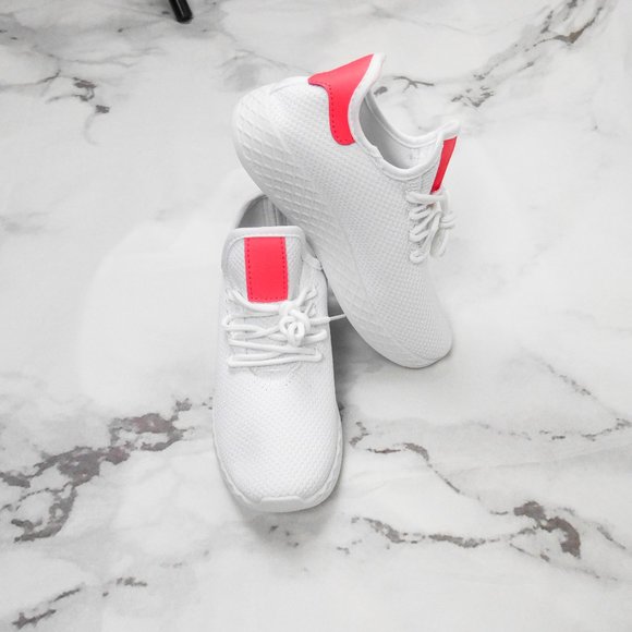 New White & Pink Casual Sneaker - Picture 5 of 13